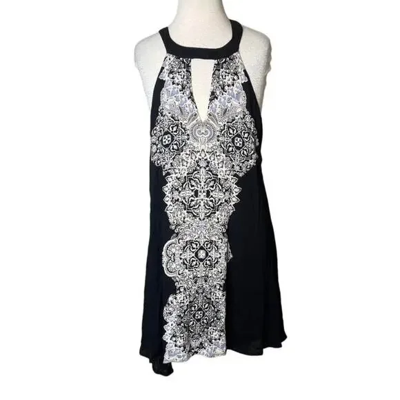 O'Neill Womens Dress Size S Deanna Cut Out Crinkle Lace Medallion Print - Picture 3 of 8